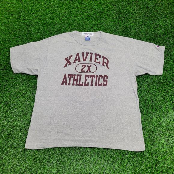 Vintage Champion Xavier Musketeers Shirt XL 23x27 Crop USA - Picture 1 of 14